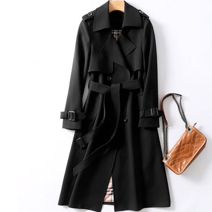 Willa Women's Trench Coat | Double-Breasted Design, Adjustable Belted Waist 1