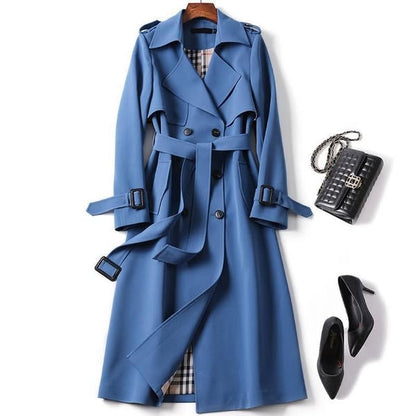 Willa Women's Trench Coat | Double-Breasted Design, Adjustable Belted Waist 2