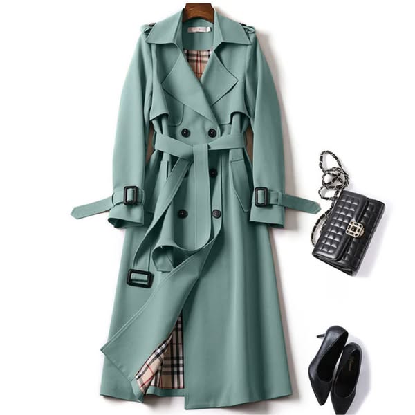 Willa Women's Trench Coat | Double-Breasted Design, Adjustable Belted Waist 3