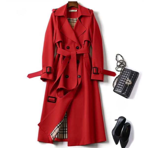 Willa Women's Trench Coat | Double-Breasted Design, Adjustable Belted Waist 4