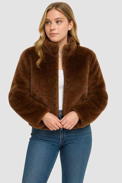 Willa Women's Winter Coat | Faux Fur, Short Lined Warm 0