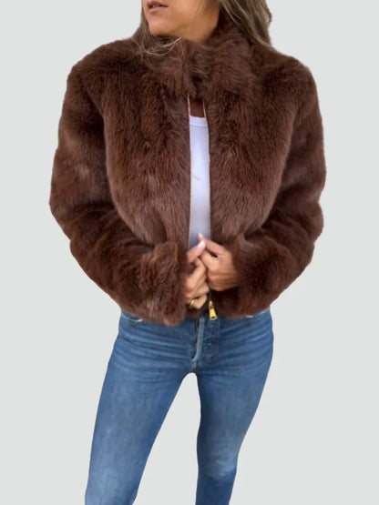 Willa Women's Winter Coat | Faux Fur, Short Lined Warm 1
