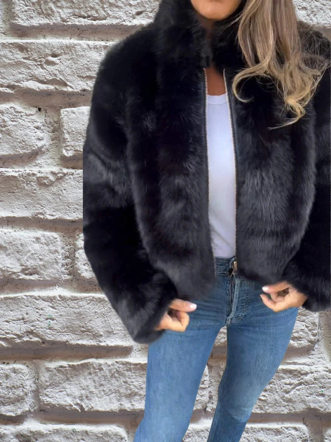 Willa Women's Winter Coat | Faux Fur, Short Lined Warm 2