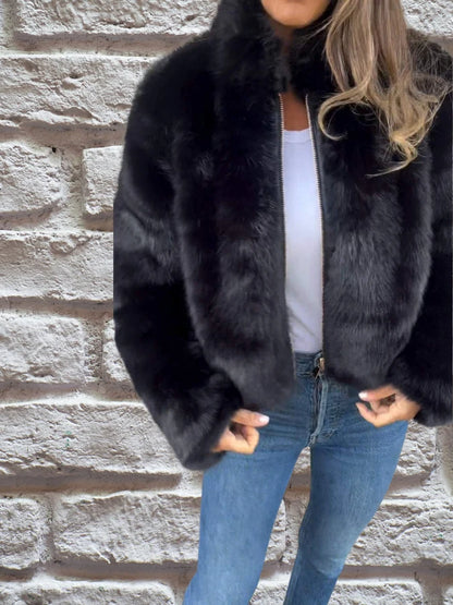 Willa Women's Winter Coat | Faux Fur, Short Lined Warm 2