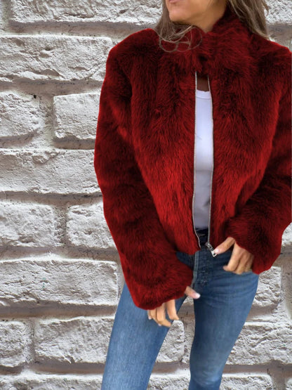 Willa Women's Winter Coat | Faux Fur, Short Lined Warm 3