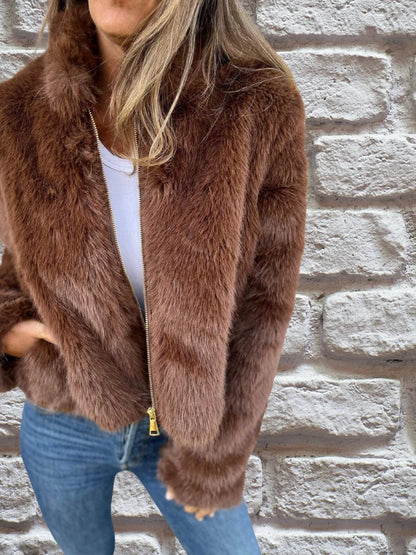 Willa Women's Winter Coat | Faux Fur, Short Lined Warm 8
