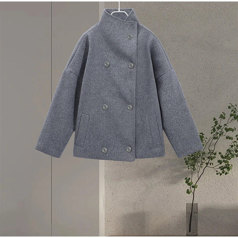 Willa Women's Wool Coat | High Collar, Stylish Button Closure 8
