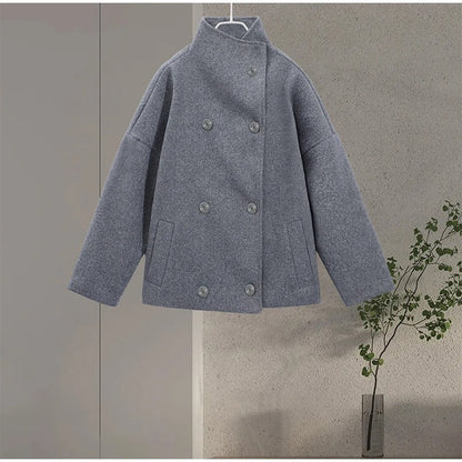 Willa Women's Wool Coat | High Collar, Stylish Button Closure 8