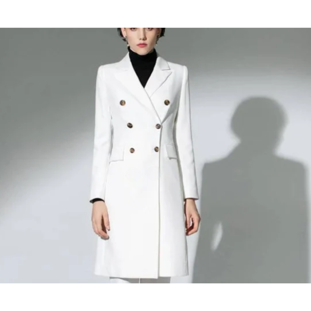 Wina Women's Long Winter Coat | Timeless Wool Design, Versatile Style 3