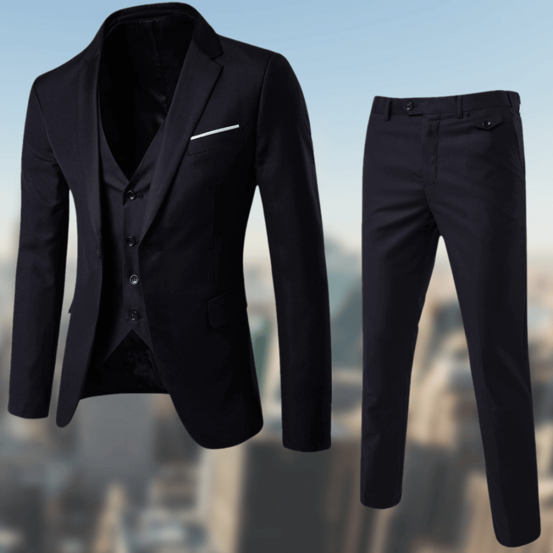 Winston Men's Suit | Classic Three-Piece Wedding Set, Slim Fit 0
