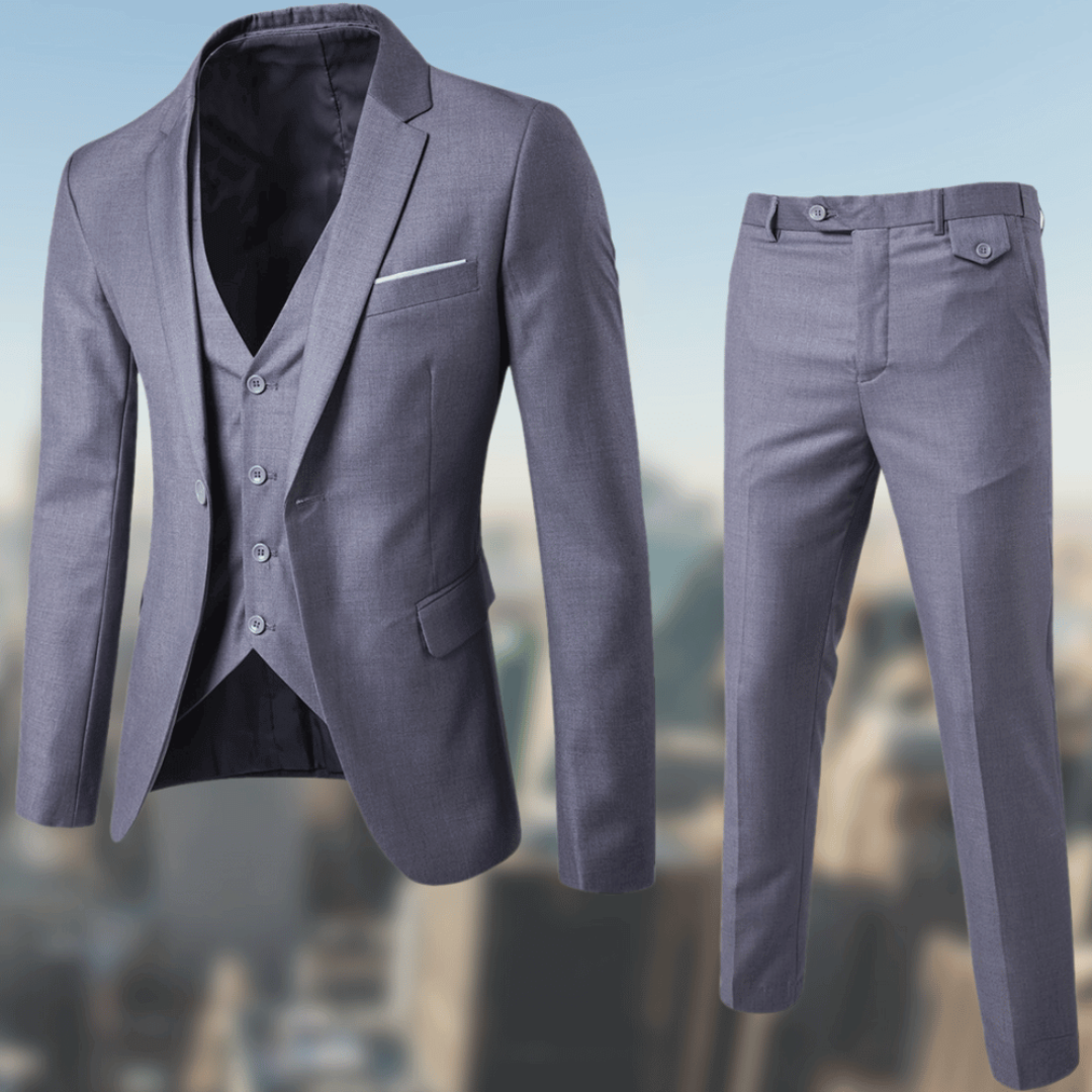 Winston Men's Suit | Classic Three-Piece Wedding Set, Slim Fit 1