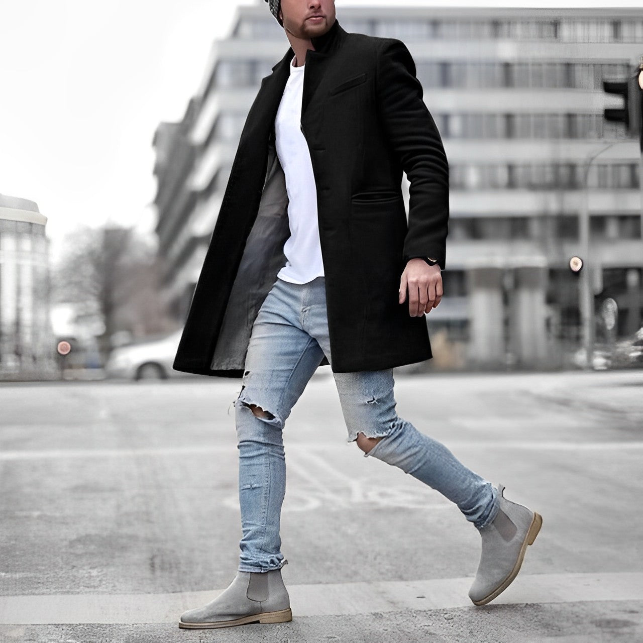 Winston Men's Trench Coat | Warm, Casual Style for Winter 1