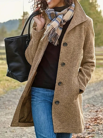 Woven Women's Coat | Elegant One-Button Design, Slim Fit Winter Coat 11