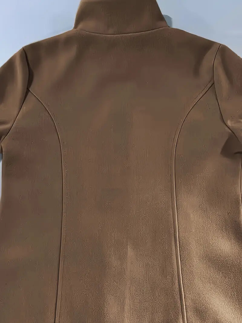 Woven Women's Coat | Elegant One-Button Design, Slim Fit Winter Coat 3