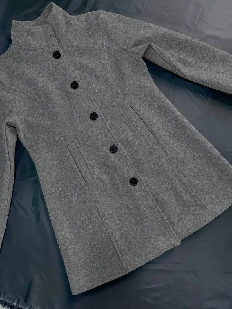 Woven Women's Coat | Elegant One-Button Design, Slim Fit Winter Coat 5
