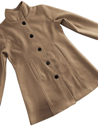 Woven Women's Coat | Elegant One-Button Design, Slim Fit Winter Coat 6