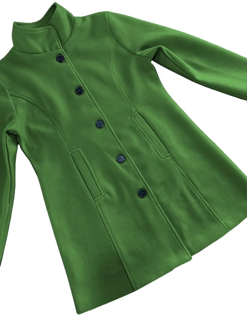 Woven Women's Coat | Elegant One-Button Design, Slim Fit Winter Coat 7