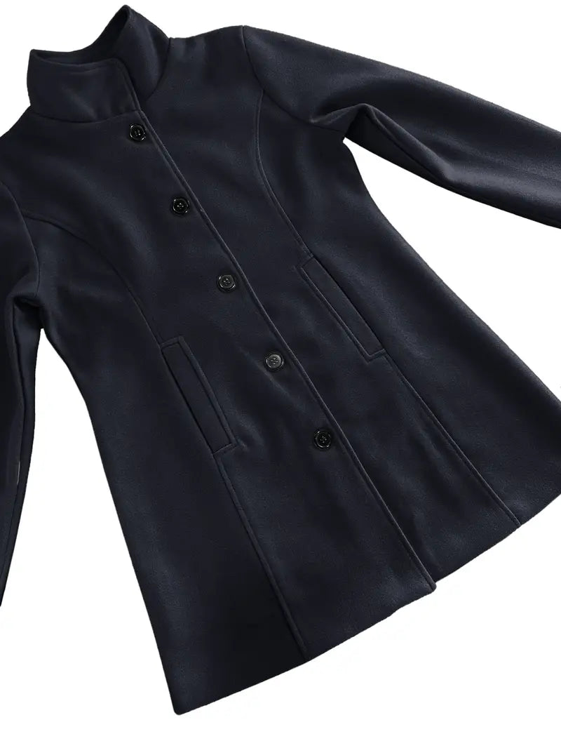 Woven Women's Coat | Elegant One-Button Design, Slim Fit Winter Coat 8
