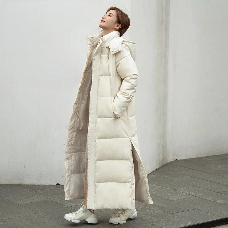 Wren Women's Long Puffer Coat | Quilted, Hooded, Warm Insulation 1