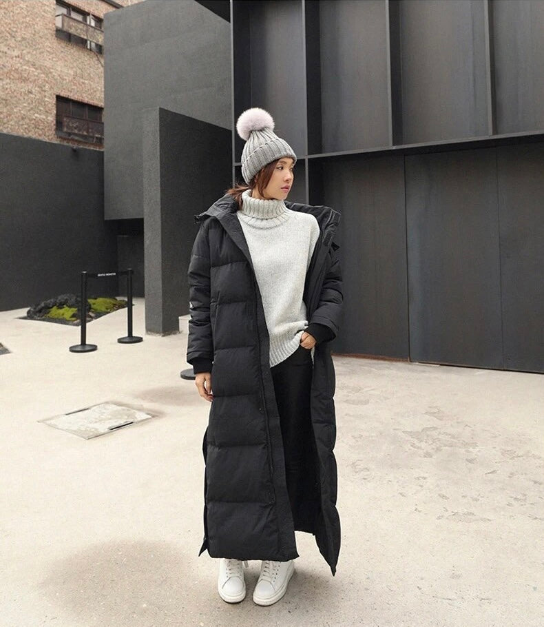 Wren Women's Long Puffer Coat | Quilted, Hooded, Warm Insulation 5