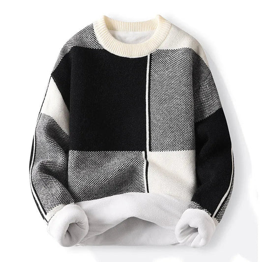 Xander Men's Crewneck Sweater | Colorblock Design, Comfortable Fit 0