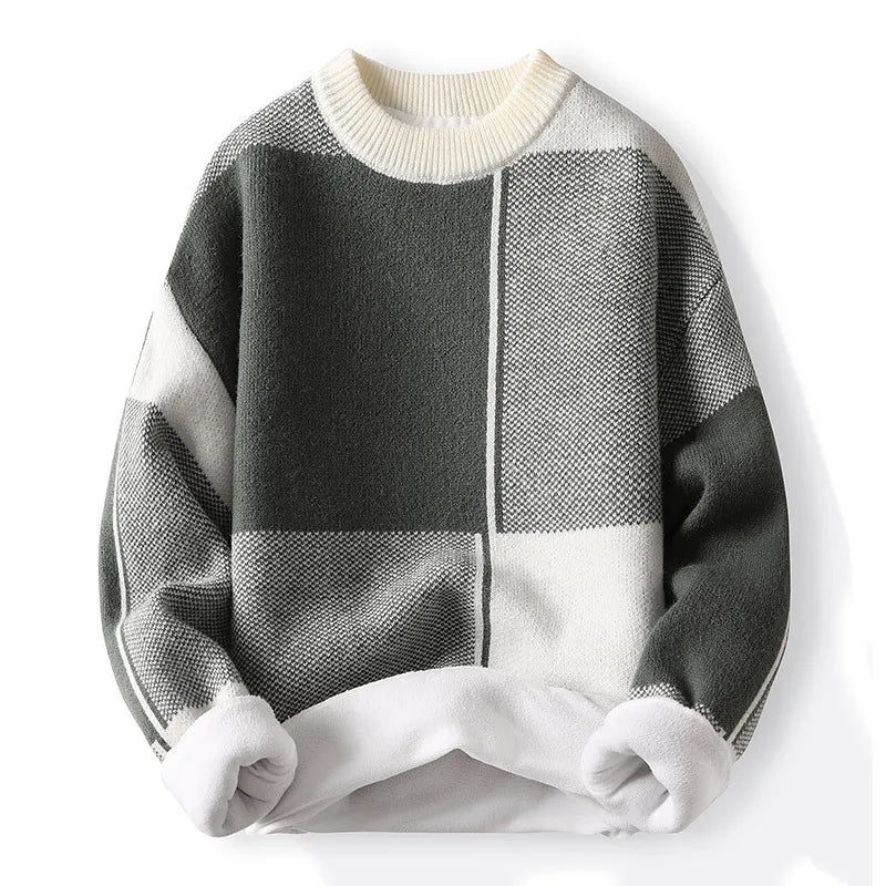 Xander Men's Crewneck Sweater | Colorblock Design, Comfortable Fit 2