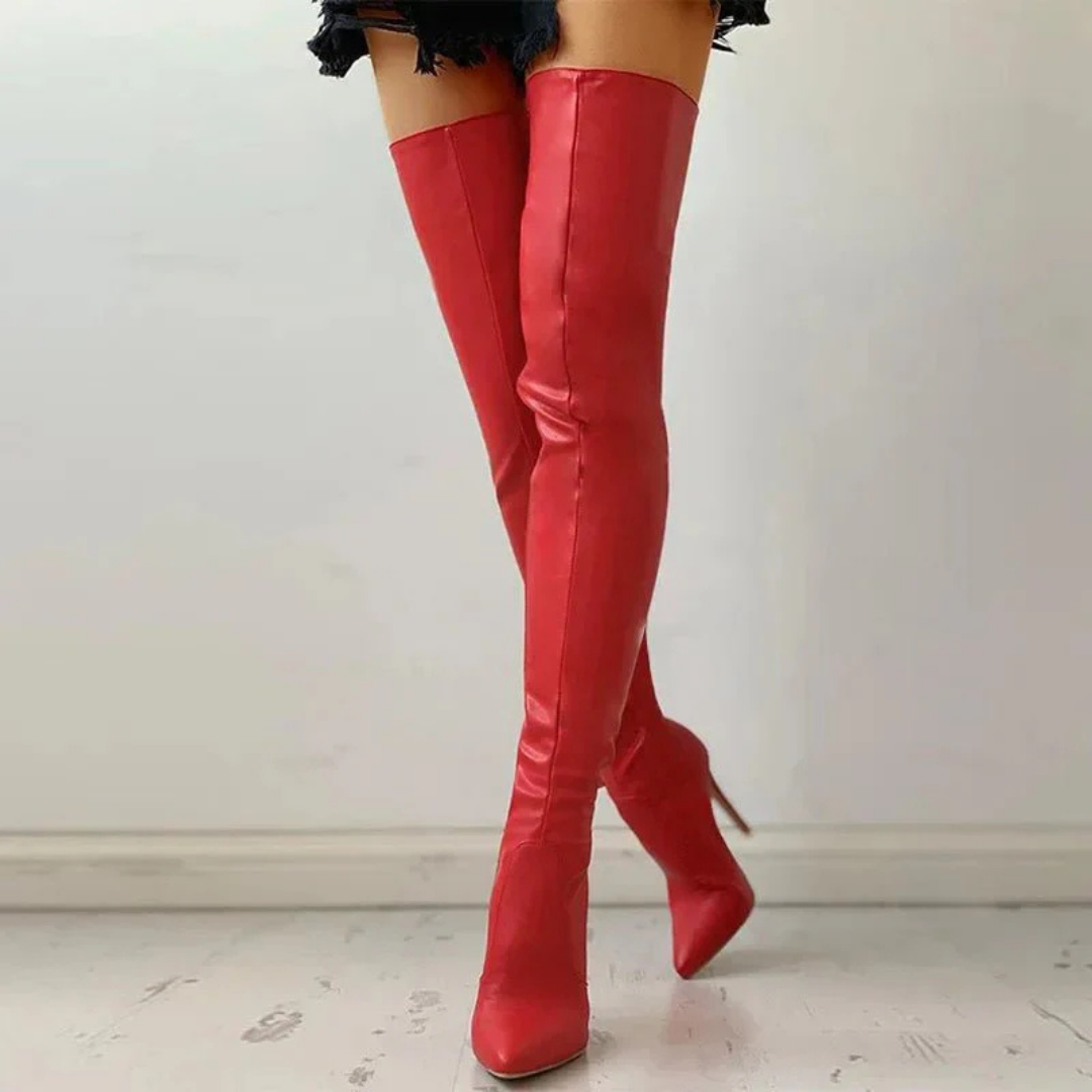 Zara Women's Over The Knee Boots | Pointed Toe, High Heel, Black 0
